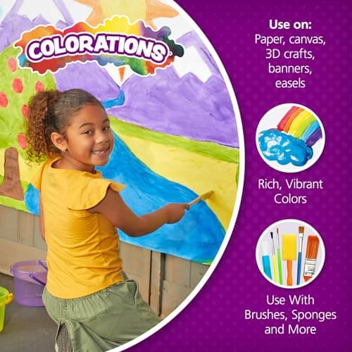 Colorations Paraben-Free Tempera Paint for Kids - Blue, 16 Ounce Bottle, Non-Toxic and Made in The USA — view 2
