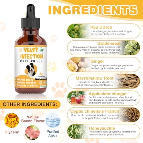 Natural Yeast Infection Treatment for Dogs,Supports Healthy Itch Relief,Inflammation Relief,Allergy Relief & More,Dog Ear Infection Treatment,Itch Relief for Dogs,Ear Infection Treatment for Dog — view 4