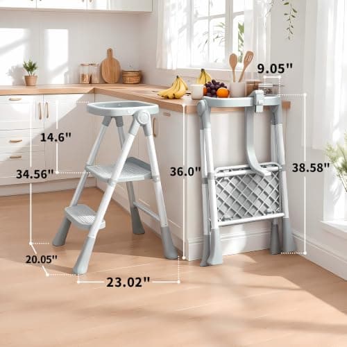 Foldable Toddler Standing Tower, Kitchen Helper Stool for Kids 1.5-6 Years