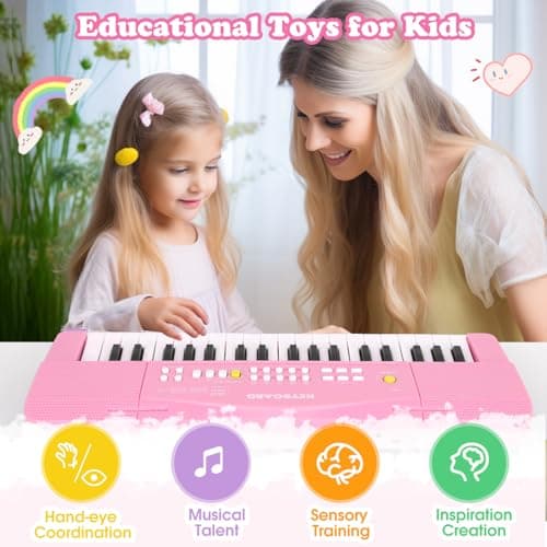 37 Keys Kid Toddler Toy Piano Keyboard Electric Pianos with Microphone