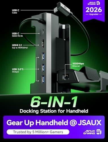 JSAUX 6-in-1 Docking Station for ROG Xbox Ally X/Steam Deck/LegionGo HB0612