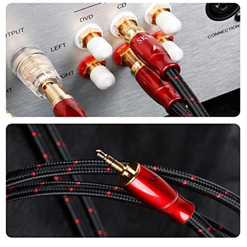SKW 3.5MM to 2RCA Audio Stereo Cable Entry Level HC Series Cable 4.9ft/1.5M