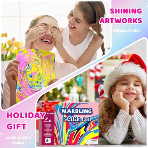 Titoclar Water Marbling Paint for Kids,Stocking Stuffers for Kids,Birthday Gifts for Kids 3+ Years Old,Arts and Crafts for Girls Boys Ages 8-12 6-8 3-5,STEM Science Toys — view 4