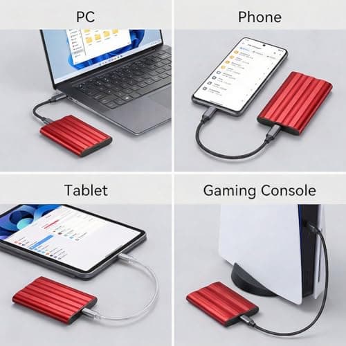 64GB Portable Memory Expander, Mobile Phone Intelligent Backup Disk, Universal Android Phone Computer Dual Use Mobile Extender, Fast Transmission Storage Upgrade,(Red) — view 3