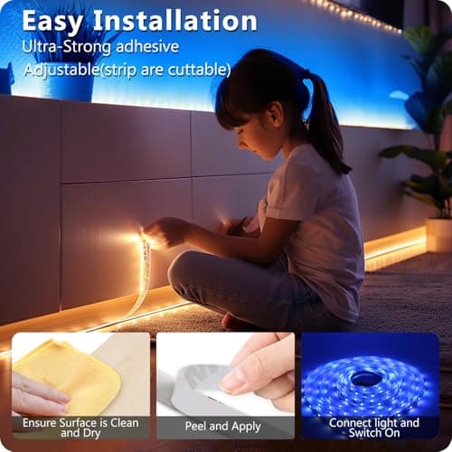 DAYBETTER LED Strip Lights 110ft, Smart Lighting Strips with App Remote Control, RGB Music Sync Color Changing Lights for Bedroom Kitchen Party Home Decor Luces led para cuarto (1 Roll) — view 3