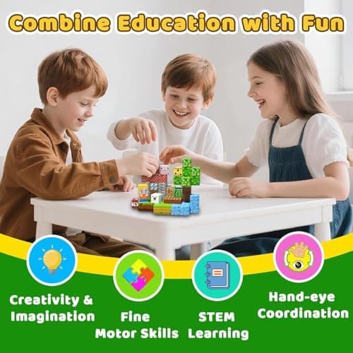 SSAWER 48 PCS Magnetic Blocks - Magnetic Building Blocks for Kids, Magnetic Cubes Sensory Toy for STEM Boys and Girls Christmas Birthday Gifts — view 5