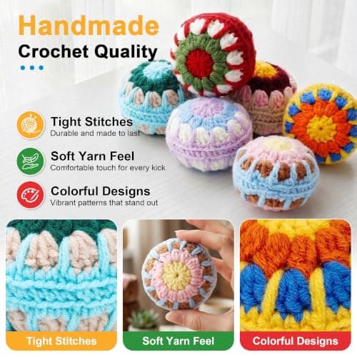 3 Pack Crochet Footbags Hacky Set — view 2