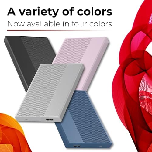 1TB External Hard Drive USB 3.0 Portable Hard Disk Storage & Memory Expansion HDD, Backup External Hard Drive for Laptop/Computer/Book/Desktop - Blue — view 3