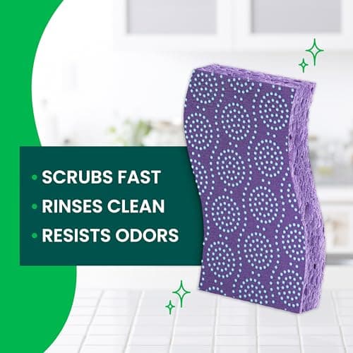 Scotch-Brite Odor Resist Non-Scratch Scrub Sponge, Dishwasher-Safe Kitchen Sponges that Resist Bacterial Odors, Multipurpose Dish Sponge for Gentle Cleaning, 6 Dish Sponges — view 2