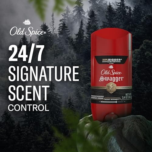 Old Spice Antiperspirant Deodorant for Men, 24/7 Sweat & Odor Protection, 24/7 Lasting Freshness, Invisible Solid, Swagger with Cedarwood Scent, 3.4 oz — view 2
