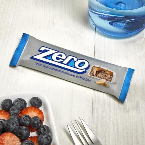ZERO White Fudge, Caramel, Peanut and Almond Nougat Candy Bars, 1.85 oz (24 Count) — view 3