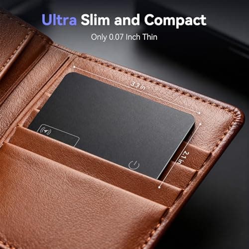 Wallet Tracker Card (Compatible for iOS only), 0.07in Slim Tracking Card, IP68 Waterproof Bluetooth Tracker Compatible with Apple Find My, Wireless Charging Item Locator for Purse, Passports — view 2