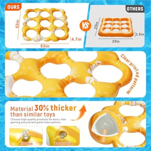 SVNWZGM Inflatable Tic Tac Toe Pool Game Set – Pool Toys with Anti-Drift Design & 10 Balls, Fun for Kids, Teens, Adults, Family, Party, Beach, Outdoor & Indoor, 2-10 Players — view 3