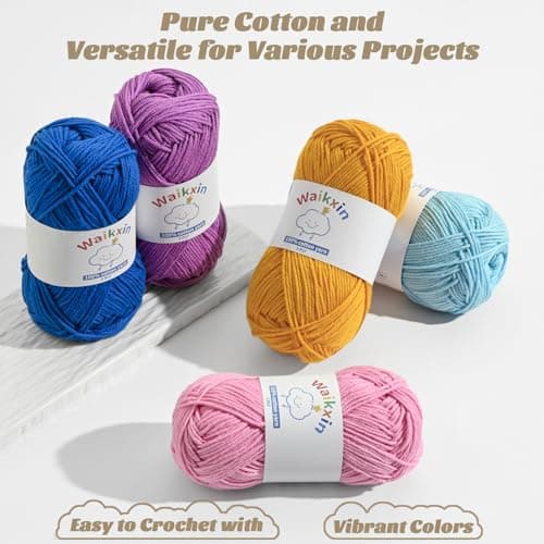 Cotton Yarn for Crocheting - 262.4yds / 3.52oz Baby Yarn for Crocheting Soft - 100% Milk Cotton Yarn 5 Ply Crochet Amigurumi Yarn for Crafts&Puzzle/Socks/Hats(2 Army Green) — view 4