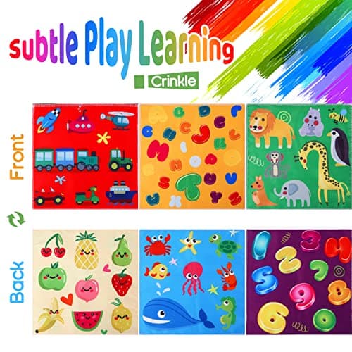 YOGINGO Baby Toys 6 to 12 Months - Tissue Box Toy Montessori for Babies 6-12 Months, Soft Stuffed High Contrast Crinkle Infant Sensory Toys, Boys&Girls Kids Early Learning Gifts — view 3