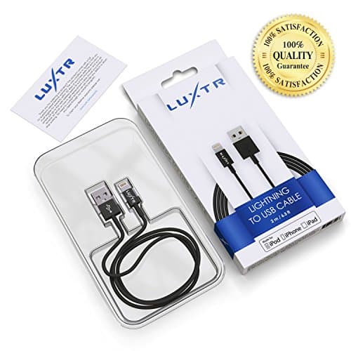 Luxtr - iPhone Charger - 6.5 ft - True Apple Certification, Fits All Cases, Works with All Lightning Devices - Black — view 4