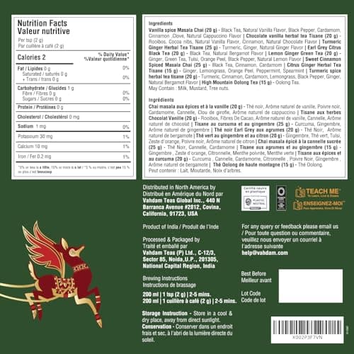 VAHDAM, Holiday Breakfast - Christmas Tea Gift Sets (90+ Cups) 9 Loose Leaf Tea - Luxury Gift Box | ChristmasTea Gifts 2025 Ideas | Christmas Gifts For Women, Men & Adults I Holiday Tea Gift Box