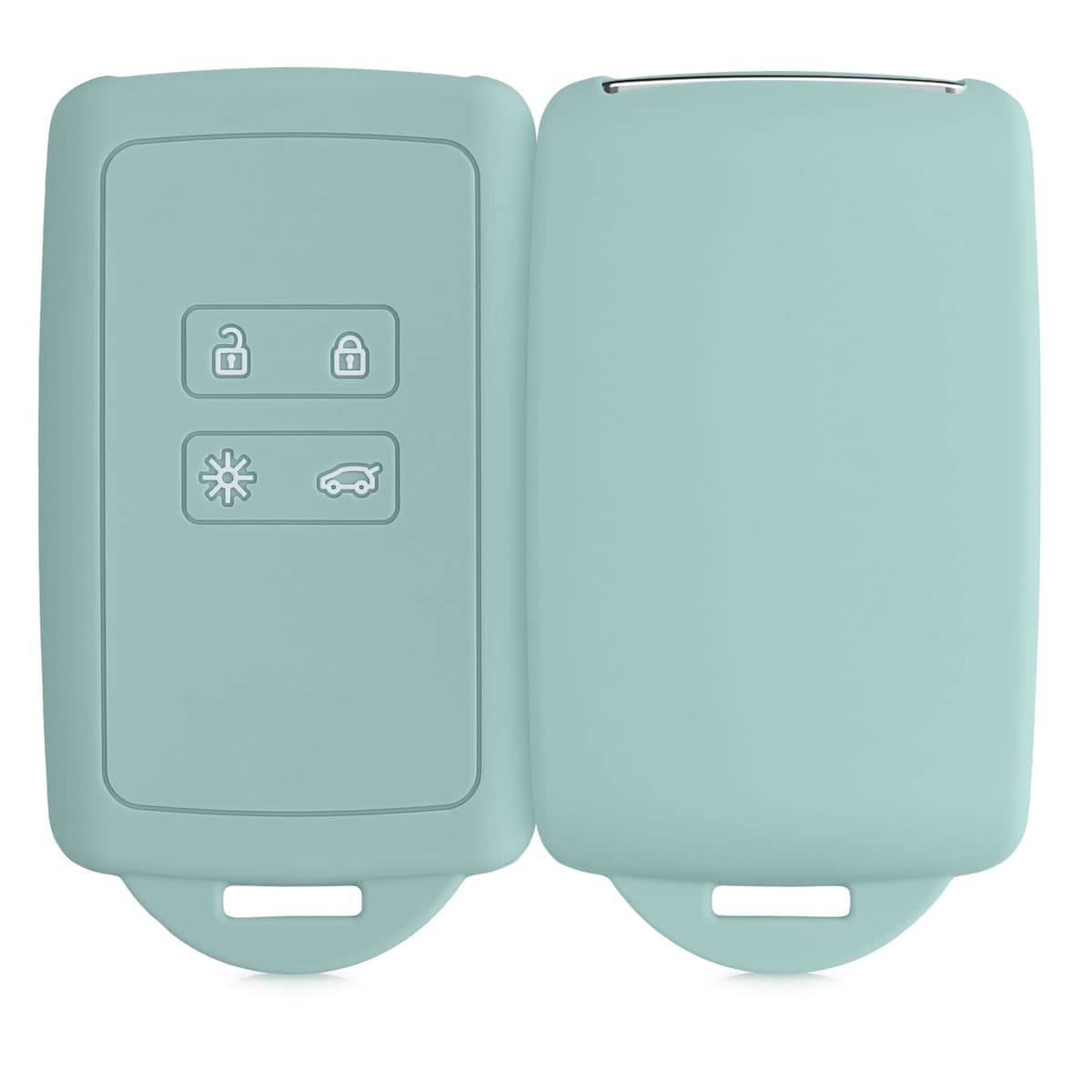kwmobile Funda de Silicona Compatible con Renault Llave de Coche Smart Key - Carcasa Protectora para Llavero - Case Mando de Auto Menta