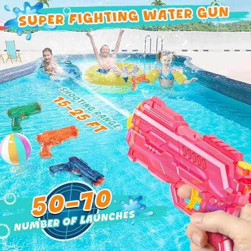Water Squirt Guns Toys for Kids: Leakproof Super Water Gun for Boys Girls Adults - Small Outdoor Water Gun Toy for Pool Beach Swimming Summer Games Yard Party (2 Pack) — view 4