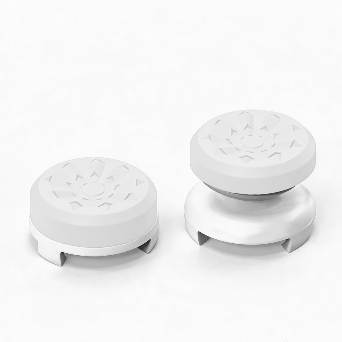 White Thumb Stick Grips for PS5 & PS4 Controllers, Anti-Slip Silicone Controller Thumb Grips, Joystick Grip Caps to Improve Accuracy & Reduce Fatigue, Gaming Analog Stick Covers (2PCS)