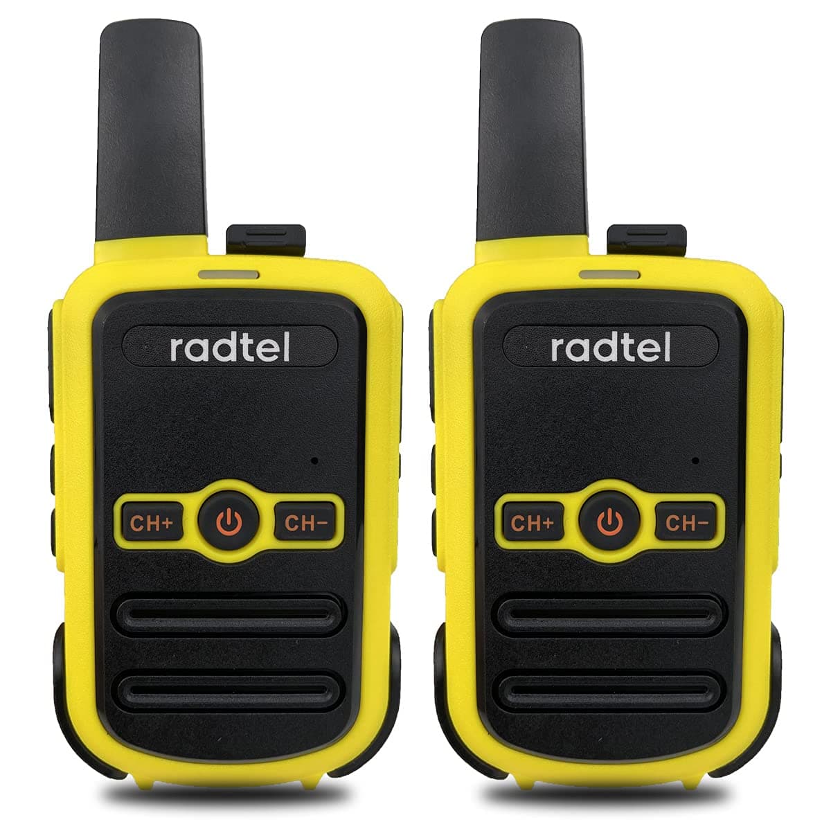 Radtel RT12 PMR446 Walkie Talkie Recargables 16 Canales Licencia Libre Radio CTCSS DCS Walky Walky Radiocomunicación con Carga Tipo USB para Construccion Restaurante Supermercado (Yellow)