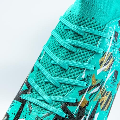 PMKZSES High-Top Soccer Cleats for Outdoor Training Matches Football Shoes Green