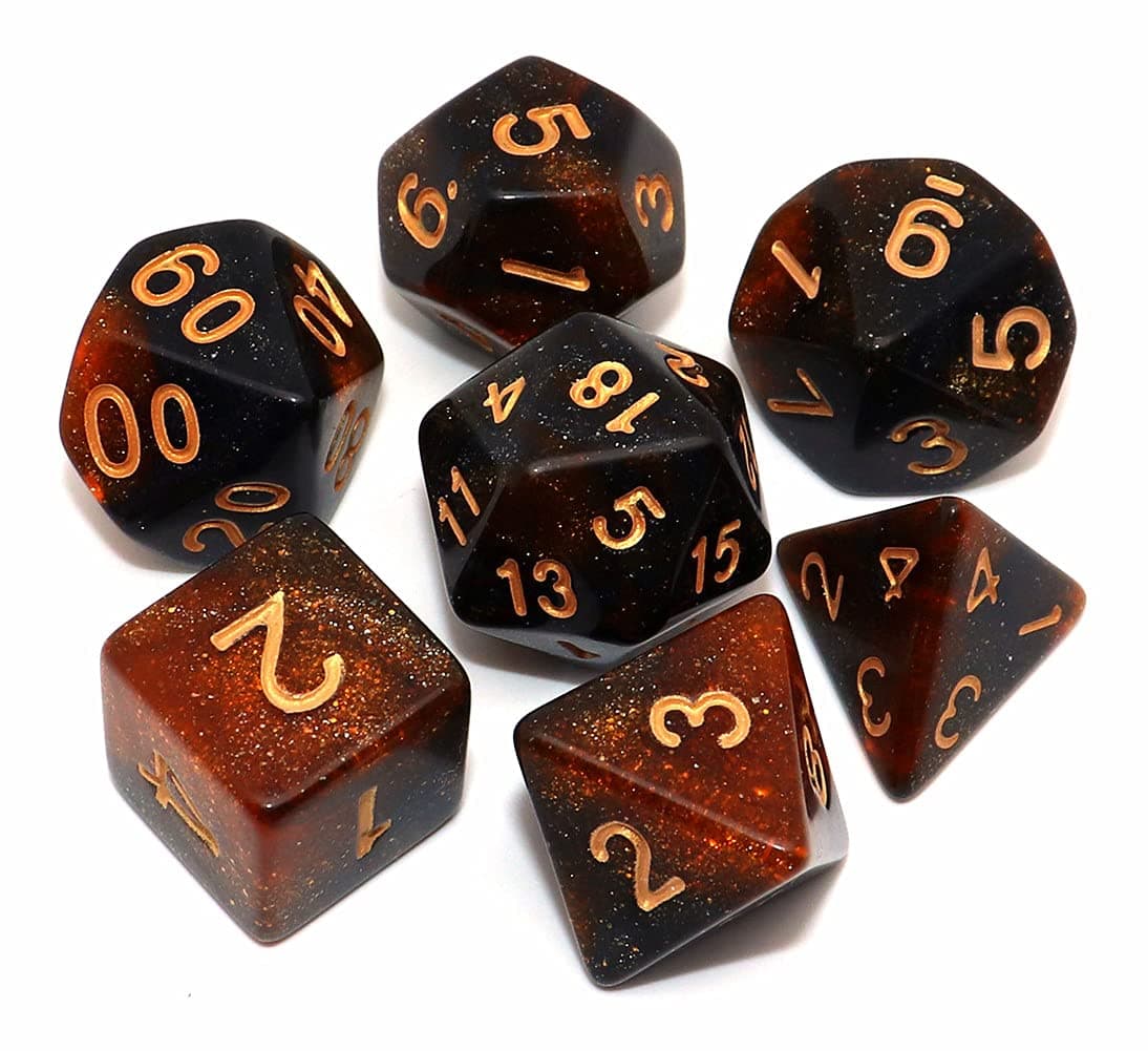Dados DND D20, D12, D10, D%, D8, D6, D4, D20, D12, D10, D%, D8, D6, D4