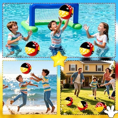 SCIONE 12 Pack 12 Inch Inflatable Beach Balls for Kids Birthday Party Favors for Summer Pool Novelty Water Beachball Game Toys for Boy Girl Gifts Class Party Decor — view 3