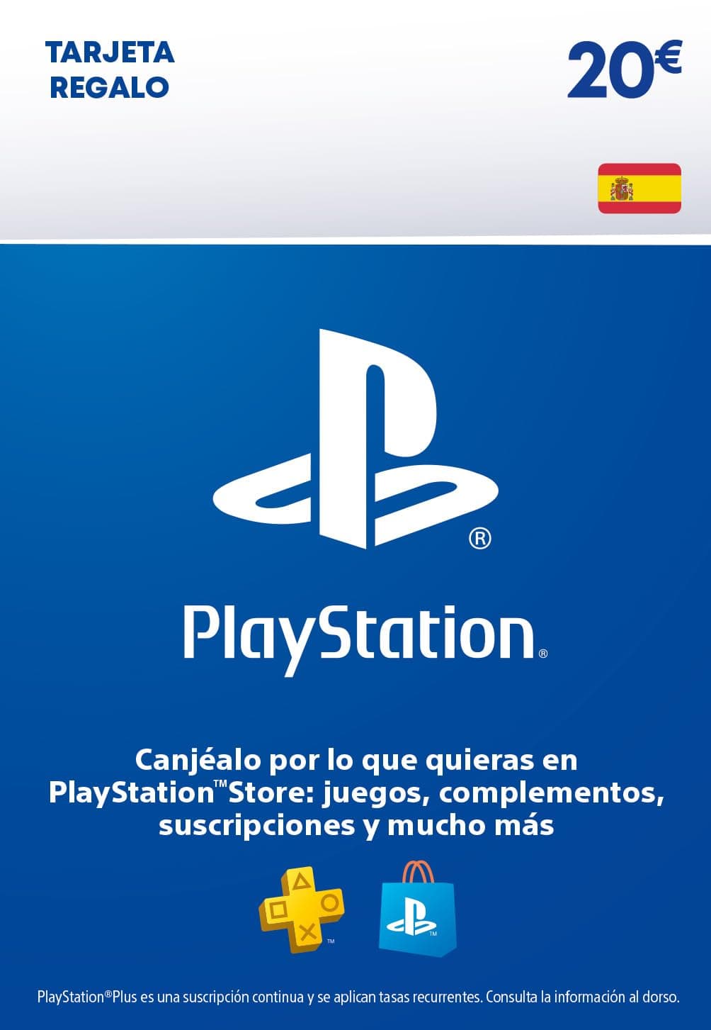 20€ PlayStation Store Tarjeta Regalo para PlayStation Plus | Cuenta española [Código por correo]