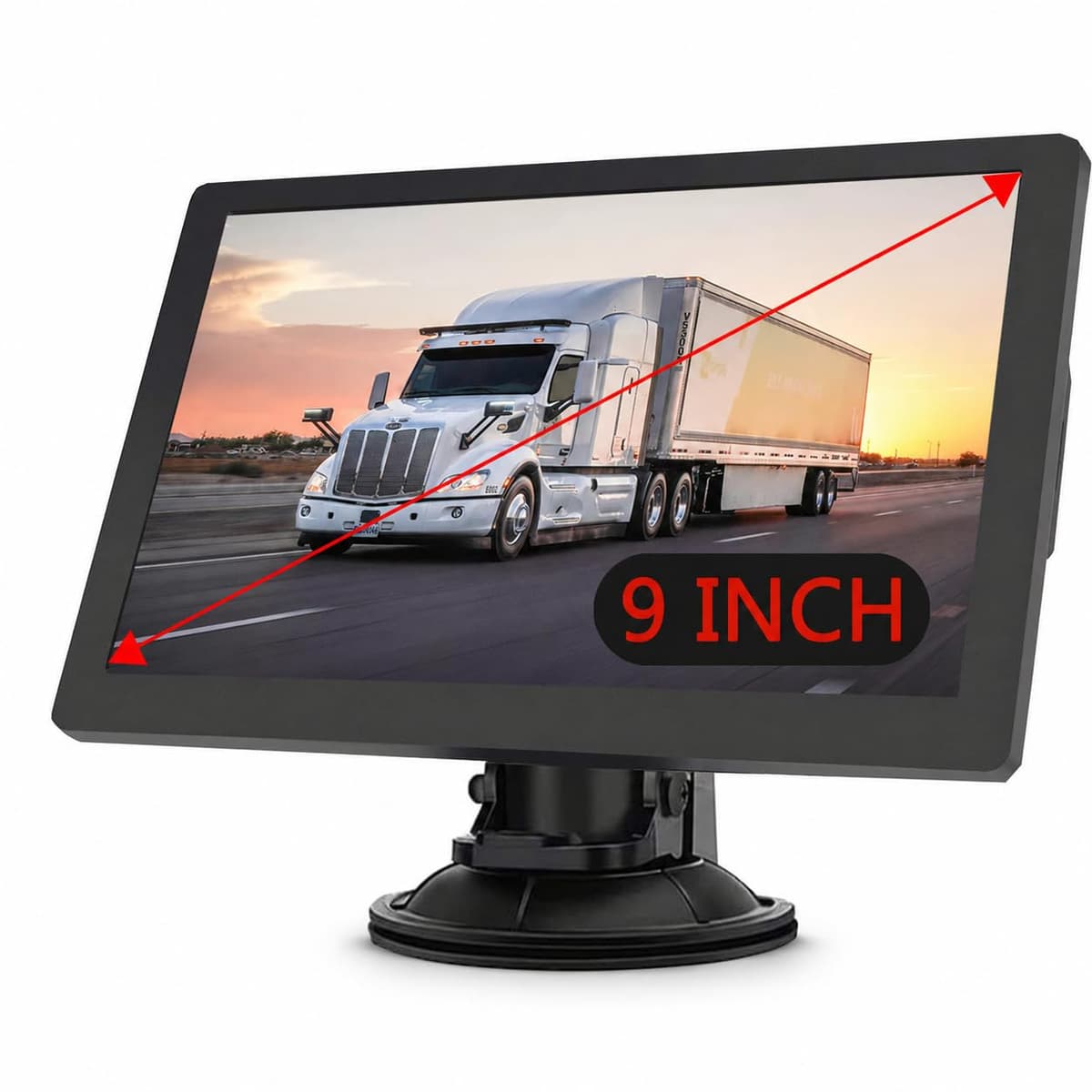 Sat Nav for Truck Car HGV | 9 Inch 2026 UK & Europe Maps with Free Lifetime Updates | Voice Guidance, Speed Camera Alerts, Lane Assist | Offline GPS Navigation with UK Postcode Search