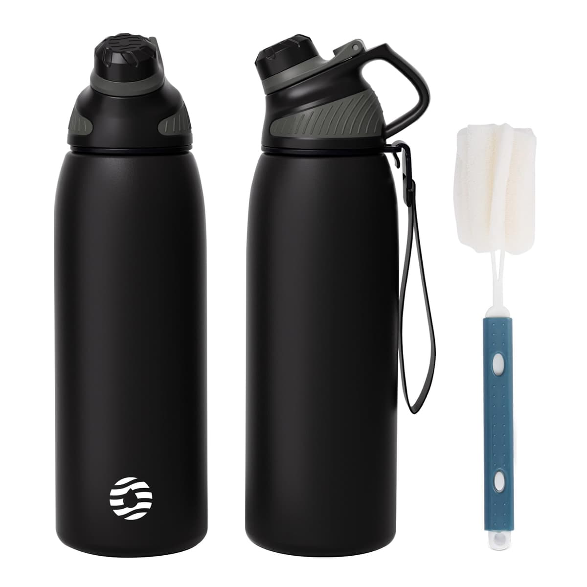 Fjbottle Botella Agua Acero Inoxidable con Tapa Magnética 1L, 800ml, 600ml, 400ml sin BPA Botella Termica para Niños, 1500ML Deportiva Termo