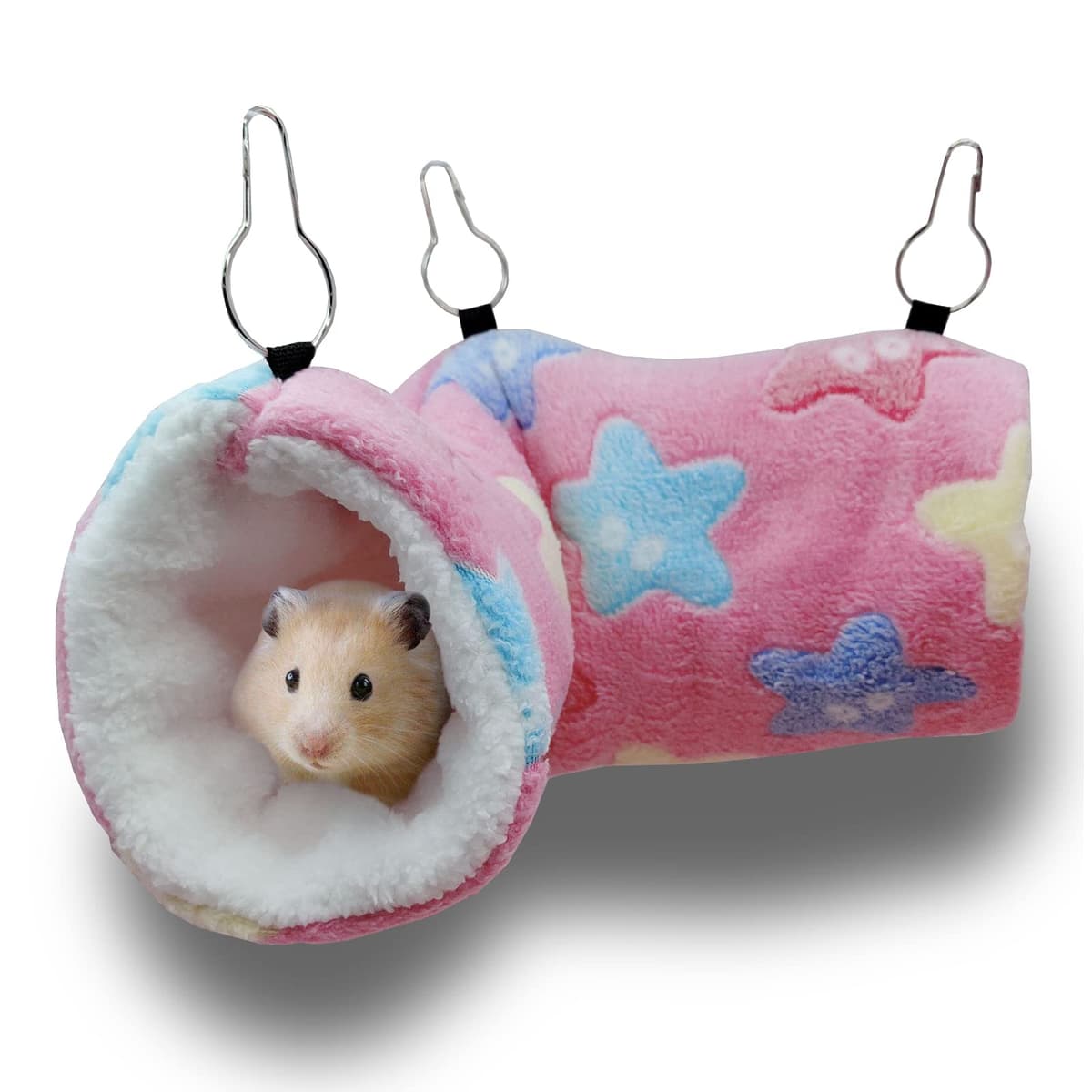 Hamaca para Ratas de hurón de Conejillo de Indias, Cama de túnel Colgante de Conejillo de Indias, Hamaca para Mascotas para Animales pequeños, Hamster, Chinchilla, Planeador de hurón, Rosa