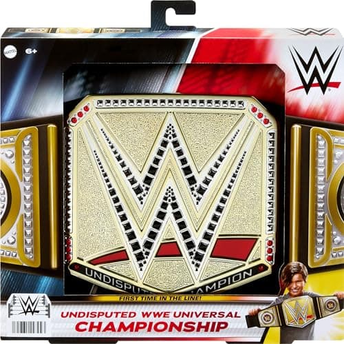 Mattel WWE Championship Title, Undisputed WWE Universal Championship Role-Play & Costume Accessory, Wearable Leather-like Belt 3+ Feet — view 4