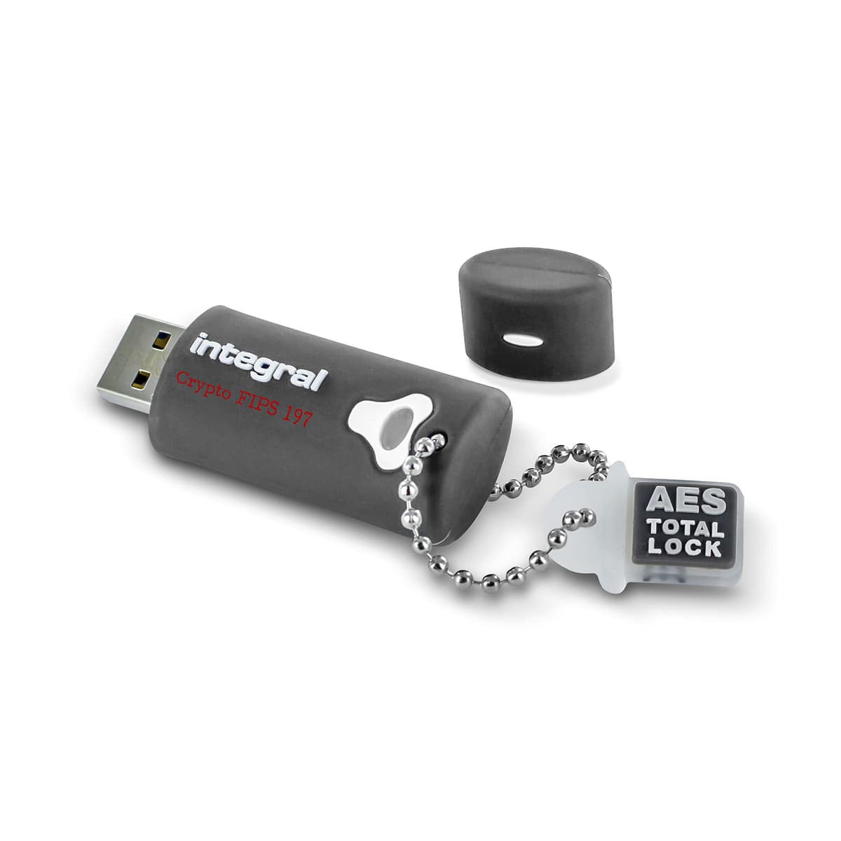 Integral 64GB Crypto-197 256-Bit Hardware Encrypted 3.0 USB Secure Flash Memory Drive - Certified to FIPS 197, Protection & Rugged Double-layer Waterproof Design XTS- AES