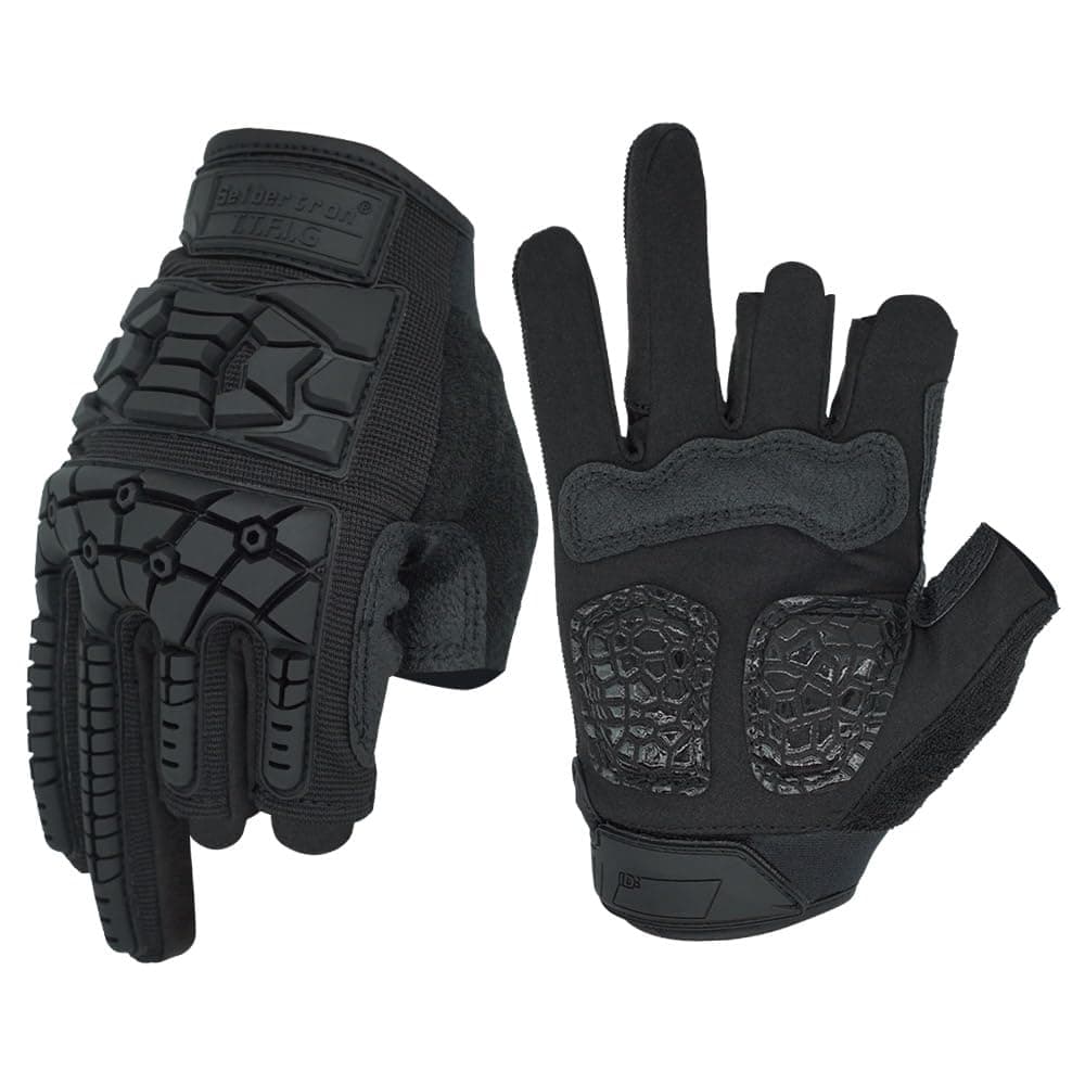 Seibertron T.T.F.I.G 2.0 Men's Tactical Military Gloves Flexible Rubber Knuckle Protective for Combat Hunting Hiking Airsoft Paintball Motorcycle Motorbike Riding Outdoor Gloves