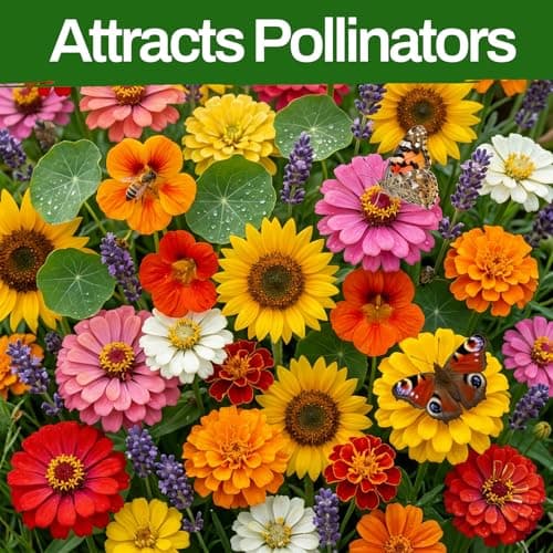 LUOJIBIE 5 Varieties Flower Seeds in Individual Packs, Includes Zinnia, Lavender, Sunflower, Marigold Nasturtium, 15,000+ High Germination Non-GMO Seeds for Planting Indoor Outdoor, Open Pollinated — view 3