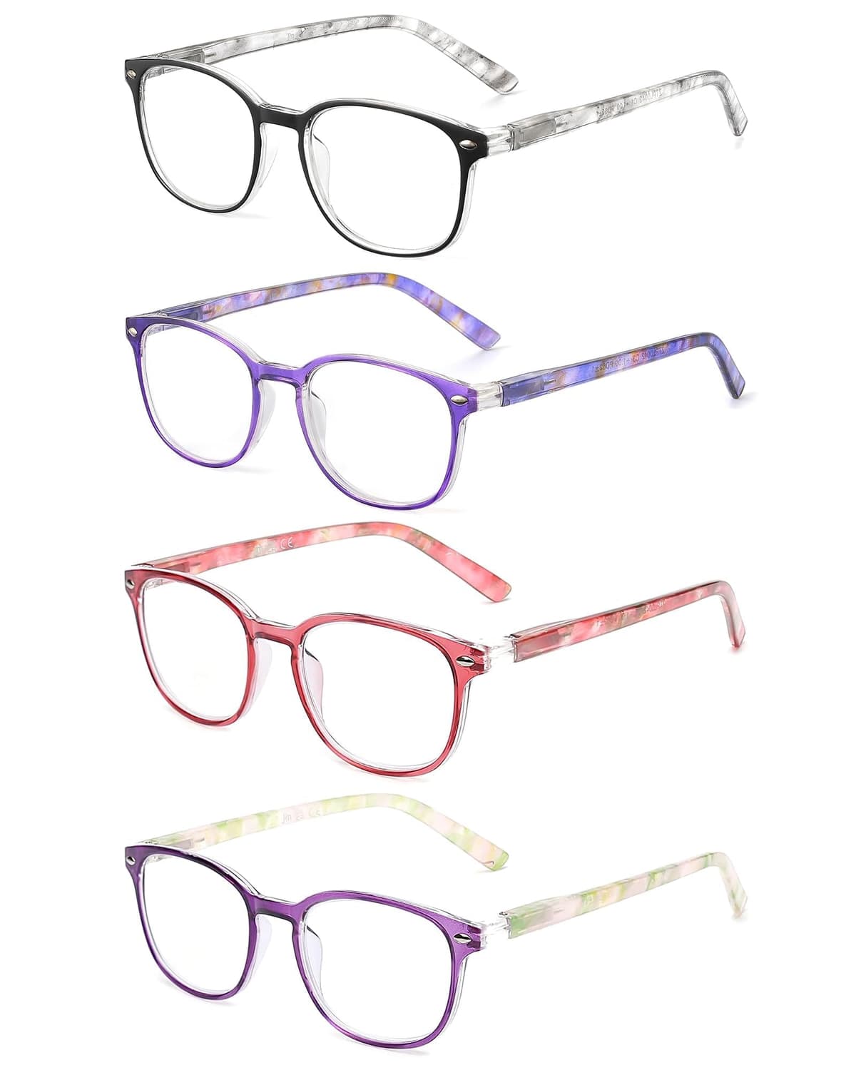 JM Gafas de Presbicia y Lectura. Cómodas y Duraderas con un Diseño Único. Para Mujer. [Pack 4 Unidades]