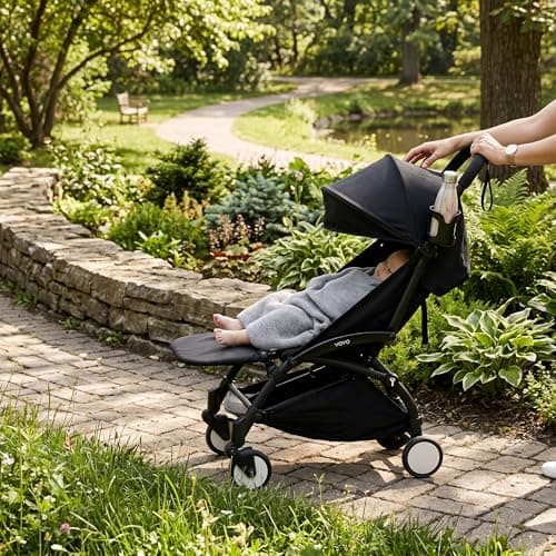 Baby Stroller Footrest, 12.6 x 8.3 in Stroller Extension Footrest Universal Infant Leg Rest for Baby Stroller Pushchair, Adjustable Detachable Foot Support for Toddler Comfort (Bla — view 2