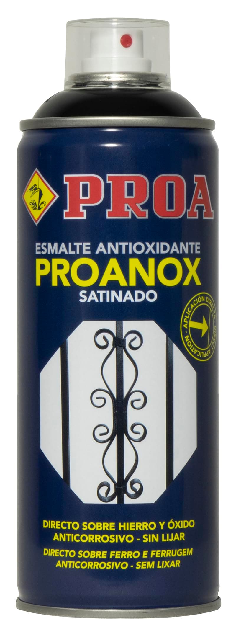 ESMALTE PROANOX DIRECTO SOBRE ÓXIDO EN SPRAY. SATINADO. RAL 7016. 400 ML. PROA. Esmalte antioxidante para metales sin necesidad de imprimación. Exterior e interior.