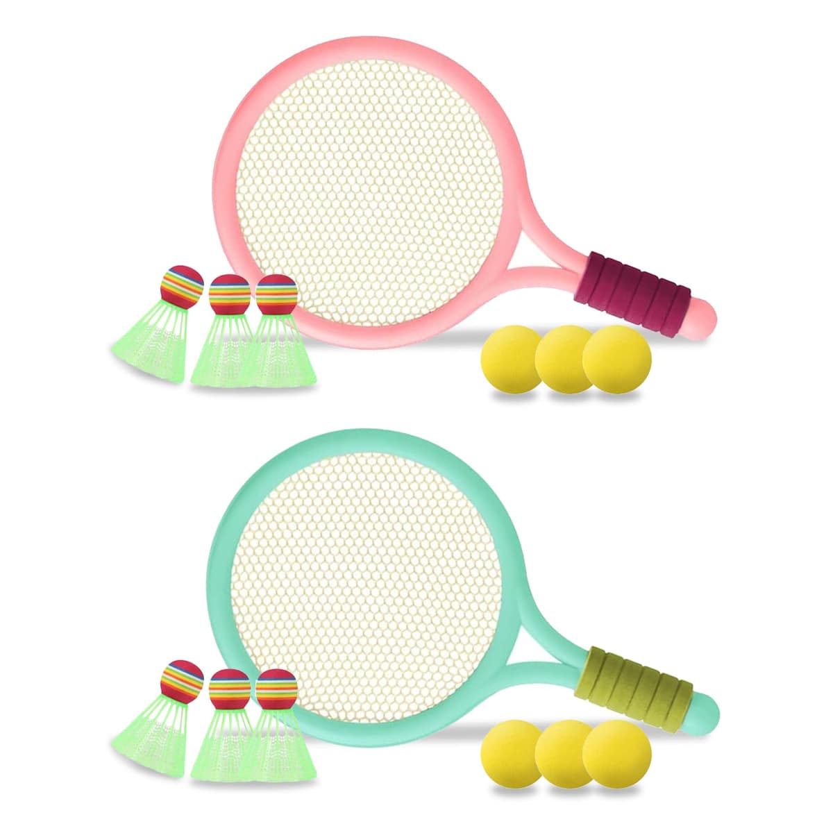 Juego de Raquetas de Tenis para NiñOs,Set de BáDminton para NiñOs,Ligero de BáDminton,de BáDminton para NiñOs,Juego de Raquetas，Raqueta de Juguete,Juegos Deportivos Educativos