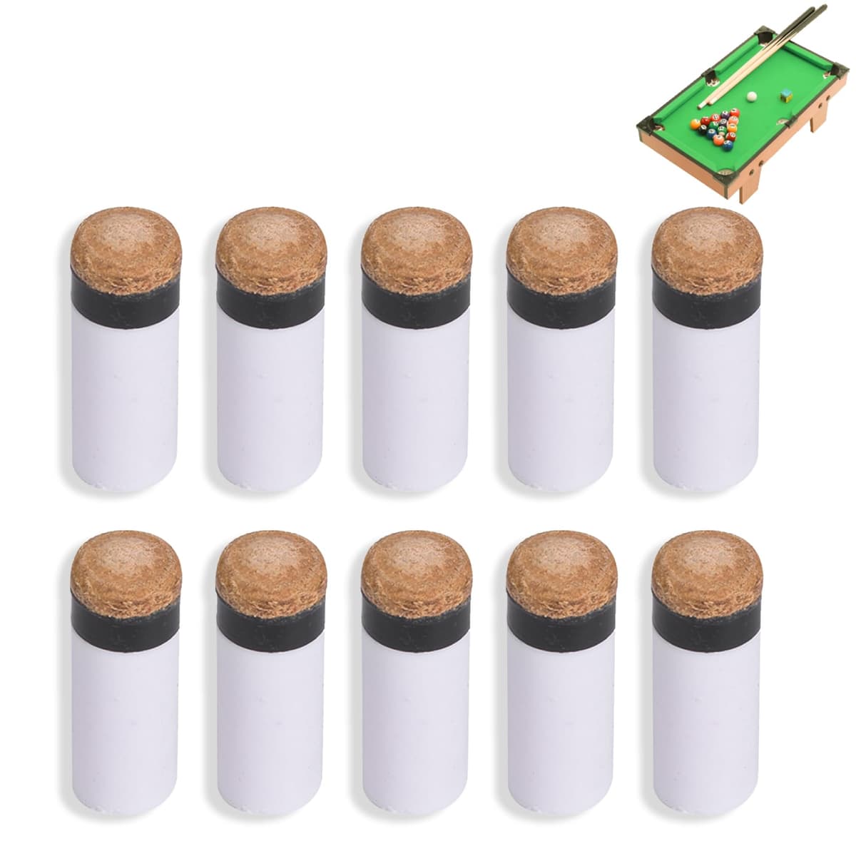 Agatige 10Pcs Puntas De Taco De Billar, 10MM/11MM/12MM/13MM Snooker Pool Cue Consejos Billar Pool Taco Palo De Rosca En Las Puntas De Repuesto para Palos De Billar