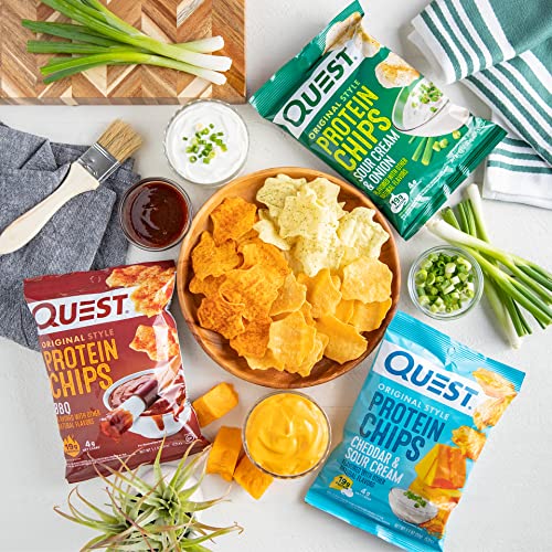 Quest Nutrition Protein Chips Variety Pack, BBQ, Cheddar & Sour Cream, Sour Cream & Onion, High Protein, Low Carb, 1.1 oz (Pack of 12) — view 5