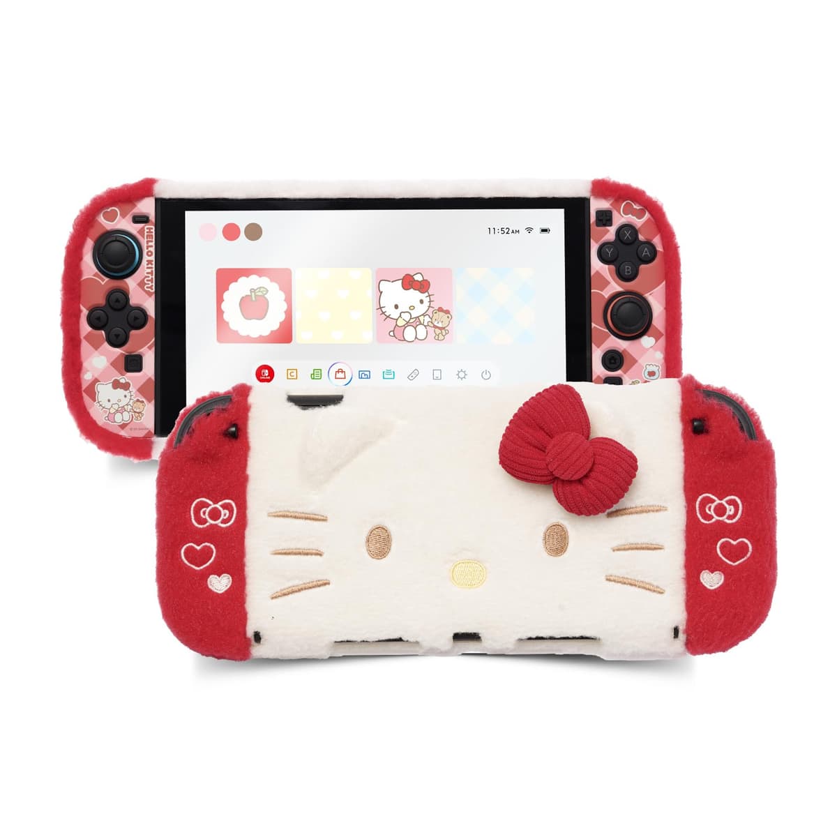 Kuitmor Plush Protective Case for Switch 2, Kawaii Protective Shell Hard PC Slim Cover Case Compatible with Switch 2025 Game Console and Joystick Controller - HLK