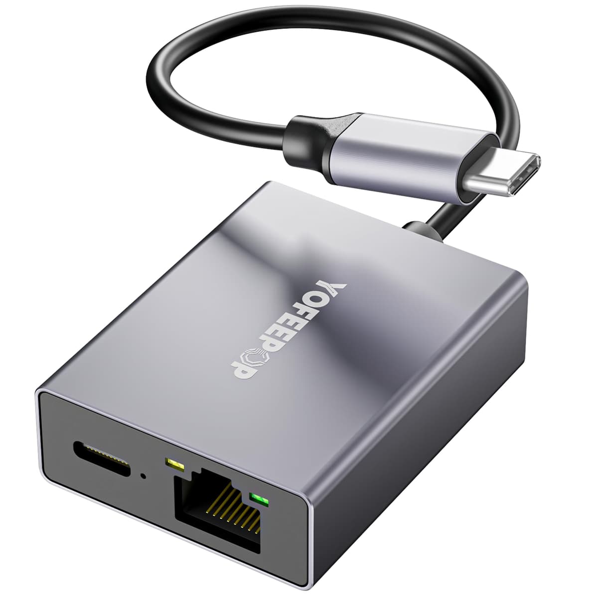 2in1 USBC to Ethernet Adapter, Ethernet Gigabit Adapter with PD100W Charging Port 1000Mbps RJ45 LAN Ethernet to USB C Compatible with iPhone 15/16/17,MacBook Pro/Air,iPad Pro,Mac