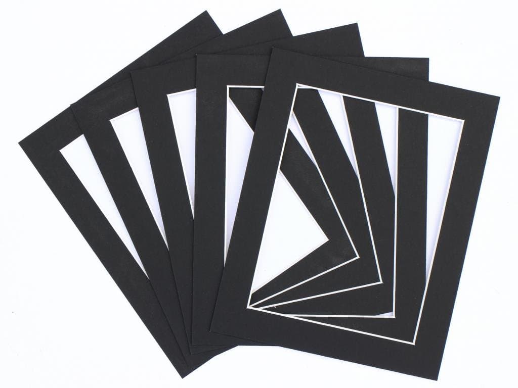 Frame Company Pack of 10 Black Mounts 12x10 for 10x8 inch *Choice of Colours*