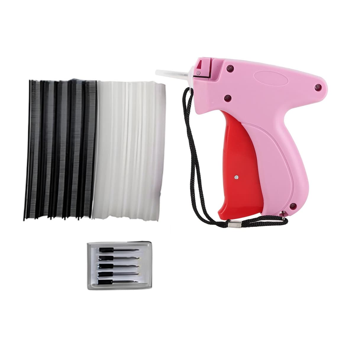 Jeffergarden Pistola de Puntadas para Ropa, Fijador Rápido de Ropa, Minipistola para Dobladillos y Costuras (Rosado)