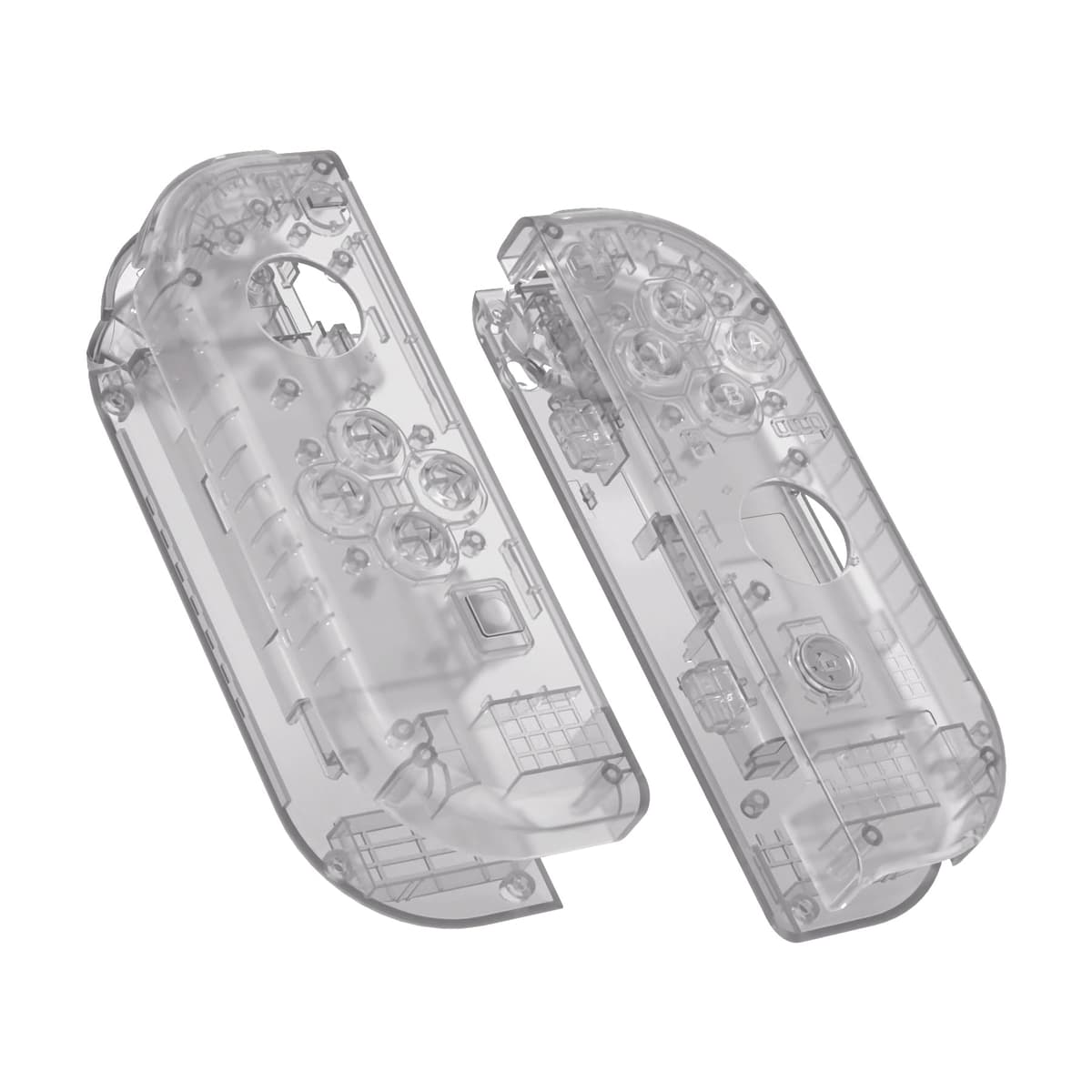 eXtremeRate Carcasa Transparente para Nintendo Switch & OLED Accesorios Funda de Agarre Shell Placa con Botones para Nintendo Switch Joycons OLED No Incluye Carcasa de Consola(Negro)
