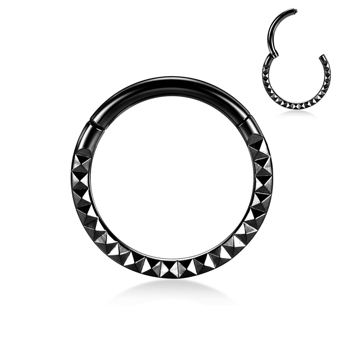 AROWRO 16G Stainless Steel Septum Clicker Daith Earrings Daith Rook Tragus Helix Cartilage Lobe Septum Piercing Jewelry Snake/Pyramid/Arrow/Star Design Hinged Segment Ring