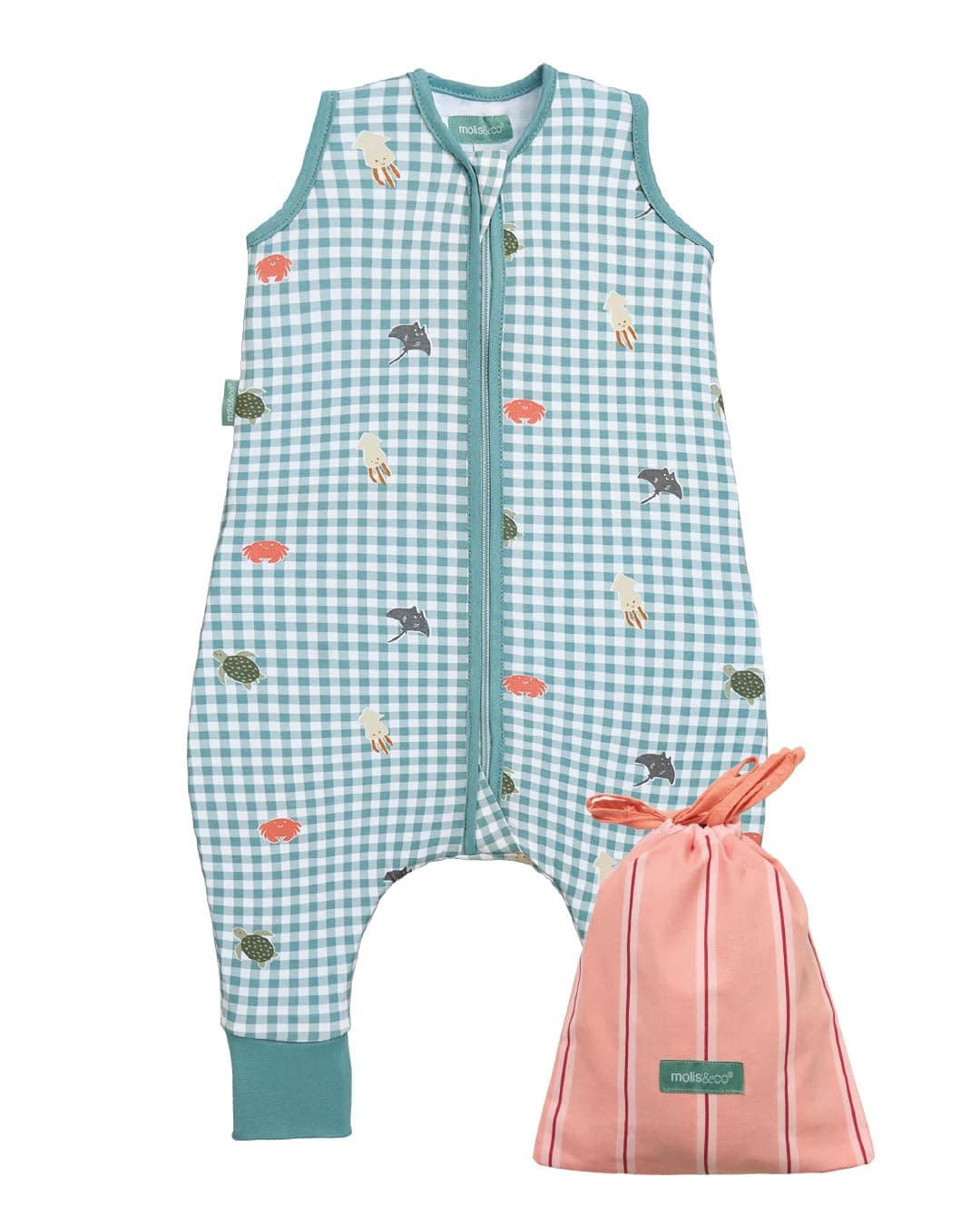 molis&co - Pijama Burbuja con Pies 0.5 TOG - 100 cm (4 años) - Ideal para Verano - 100% Algodón (Oeko-Tex 100) - Summer Sea