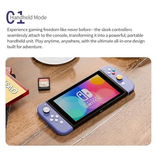 Tideal Set of Replacement Controller for Nintendo Switch - Compatible with Nintendo Switch (1) / OLED/Lite - Dual Vibration/Motion Control / 6-Axis Gyro (Purple) — view 3